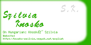 szilvia knosko business card